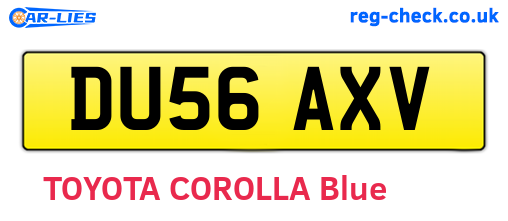 DU56AXV are the vehicle registration plates.