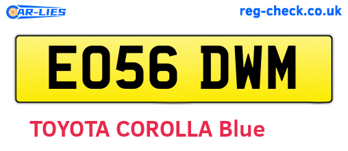 EO56DWM are the vehicle registration plates.