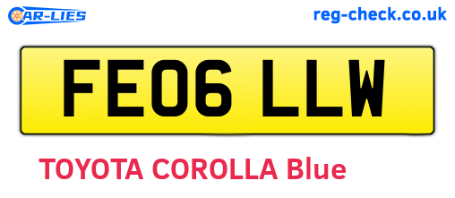 FE06LLW are the vehicle registration plates.
