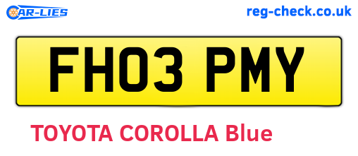 FH03PMY are the vehicle registration plates.