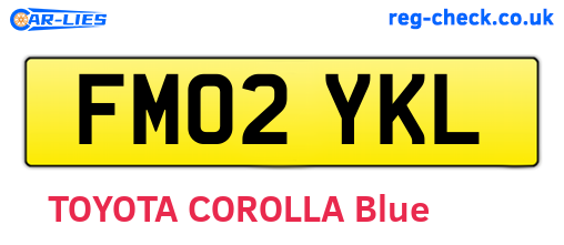 FM02YKL are the vehicle registration plates.