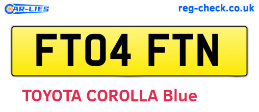 FT04FTN are the vehicle registration plates.