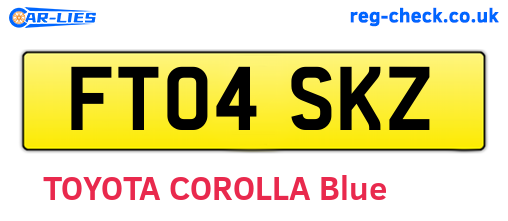 FT04SKZ are the vehicle registration plates.