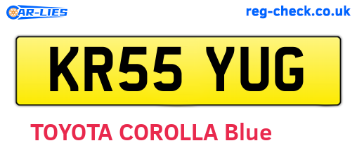 KR55YUG are the vehicle registration plates.