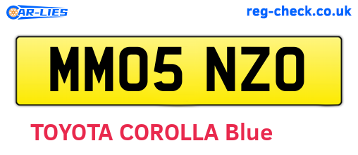 MM05NZO are the vehicle registration plates.