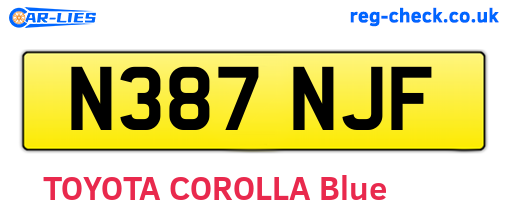 N387NJF are the vehicle registration plates.
