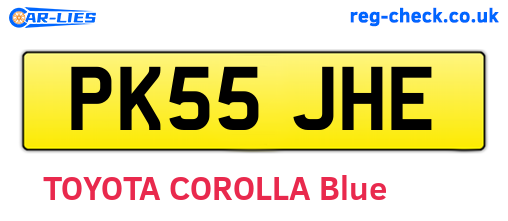 PK55JHE are the vehicle registration plates.
