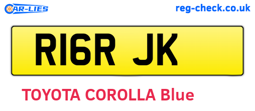 R16RJK are the vehicle registration plates.