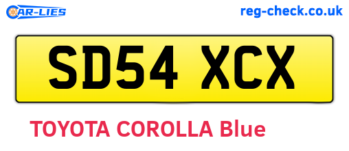 SD54XCX are the vehicle registration plates.