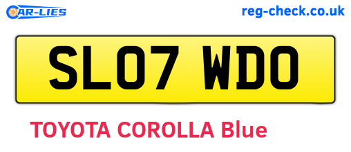 SL07WDO are the vehicle registration plates.
