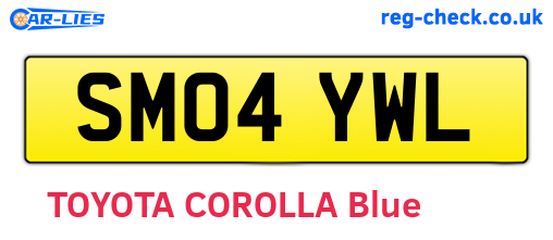 SM04YWL are the vehicle registration plates.