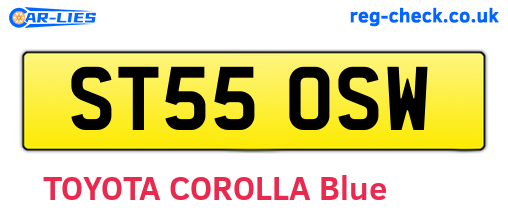 ST55OSW are the vehicle registration plates.