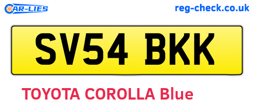 SV54BKK are the vehicle registration plates.