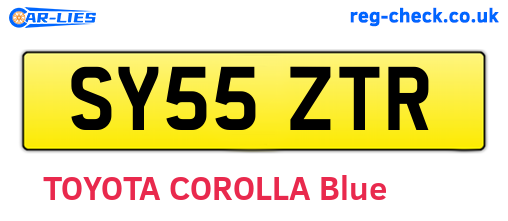 SY55ZTR are the vehicle registration plates.