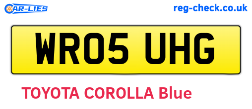 WR05UHG are the vehicle registration plates.