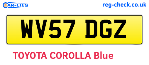 WV57DGZ are the vehicle registration plates.