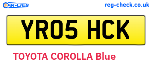 YR05HCK are the vehicle registration plates.