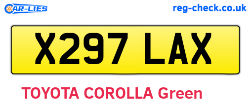 X297LAX are the vehicle registration plates.