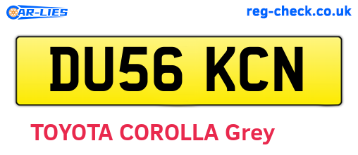 DU56KCN are the vehicle registration plates.