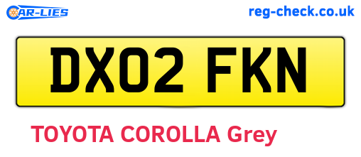 DX02FKN are the vehicle registration plates.