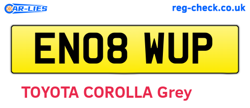 EN08WUP are the vehicle registration plates.