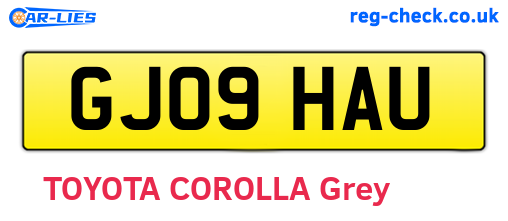 GJ09HAU are the vehicle registration plates.