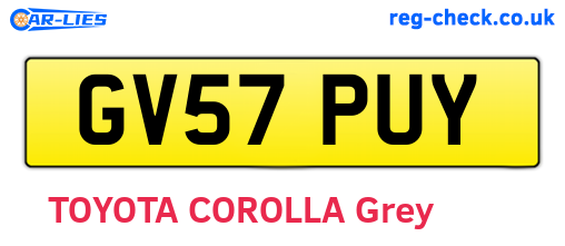 GV57PUY are the vehicle registration plates.