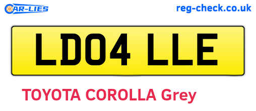 LD04LLE are the vehicle registration plates.