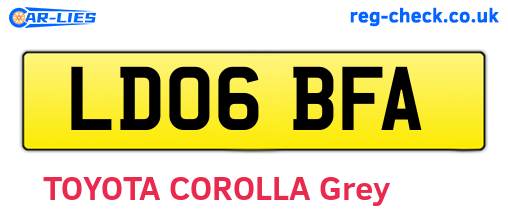 LD06BFA are the vehicle registration plates.