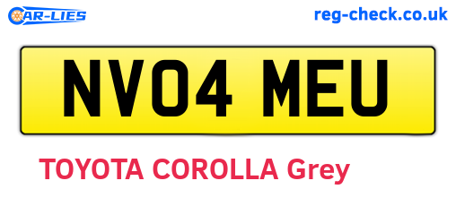 NV04MEU are the vehicle registration plates.