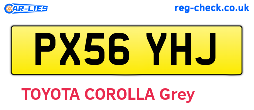 PX56YHJ are the vehicle registration plates.