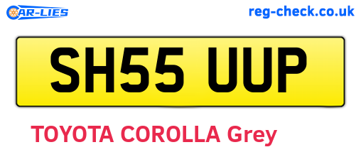 SH55UUP are the vehicle registration plates.