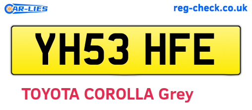 YH53HFE are the vehicle registration plates.