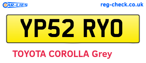 YP52RYO are the vehicle registration plates.