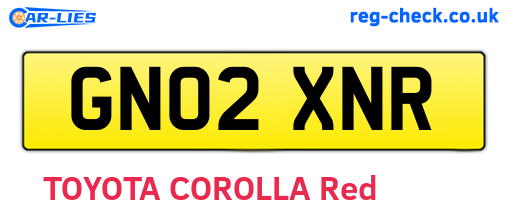 GN02XNR are the vehicle registration plates.