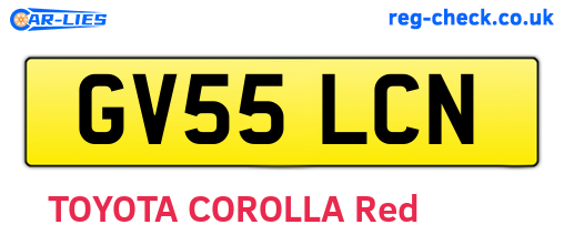 GV55LCN are the vehicle registration plates.