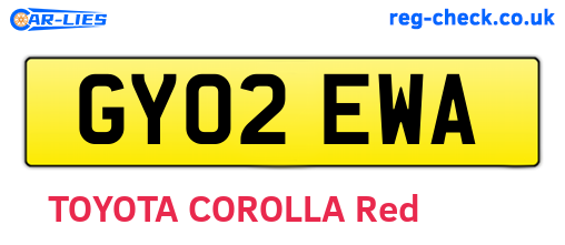 GY02EWA are the vehicle registration plates.