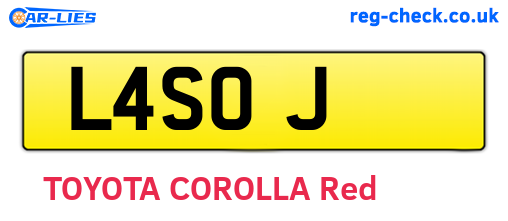 L4SOJ are the vehicle registration plates.