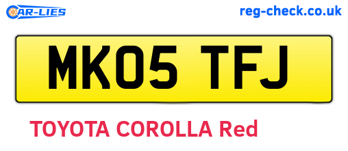 MK05TFJ are the vehicle registration plates.