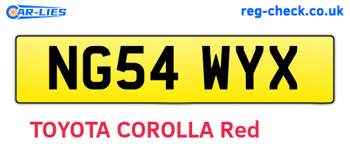 NG54WYX are the vehicle registration plates.
