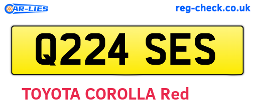 Q224SES are the vehicle registration plates.