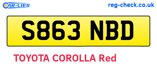 S863NBD are the vehicle registration plates.