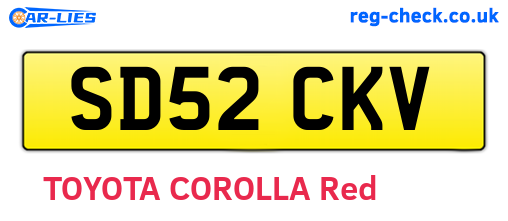 SD52CKV are the vehicle registration plates.