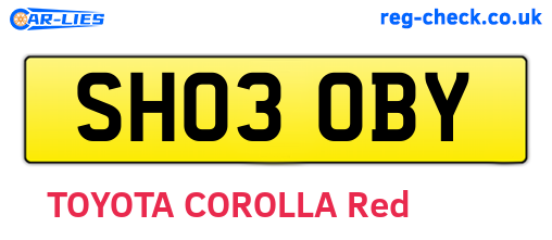 SH03OBY are the vehicle registration plates.