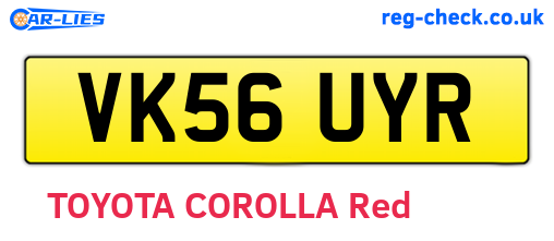 VK56UYR are the vehicle registration plates.