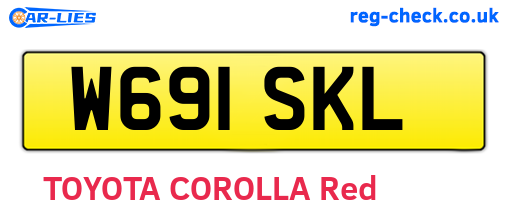 W691SKL are the vehicle registration plates.