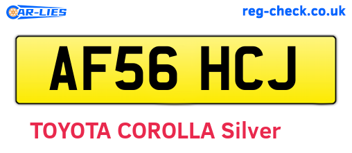 AF56HCJ are the vehicle registration plates.