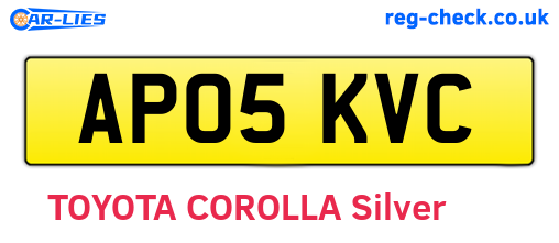 AP05KVC are the vehicle registration plates.