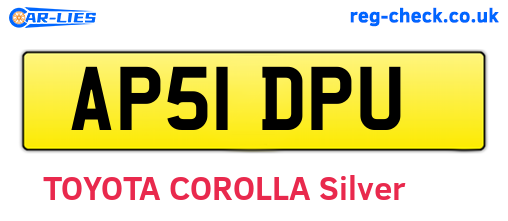 AP51DPU are the vehicle registration plates.