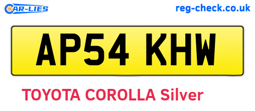 AP54KHW are the vehicle registration plates.